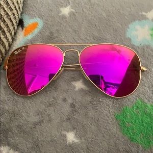 Ray Ban aviator sunglasses hot pink